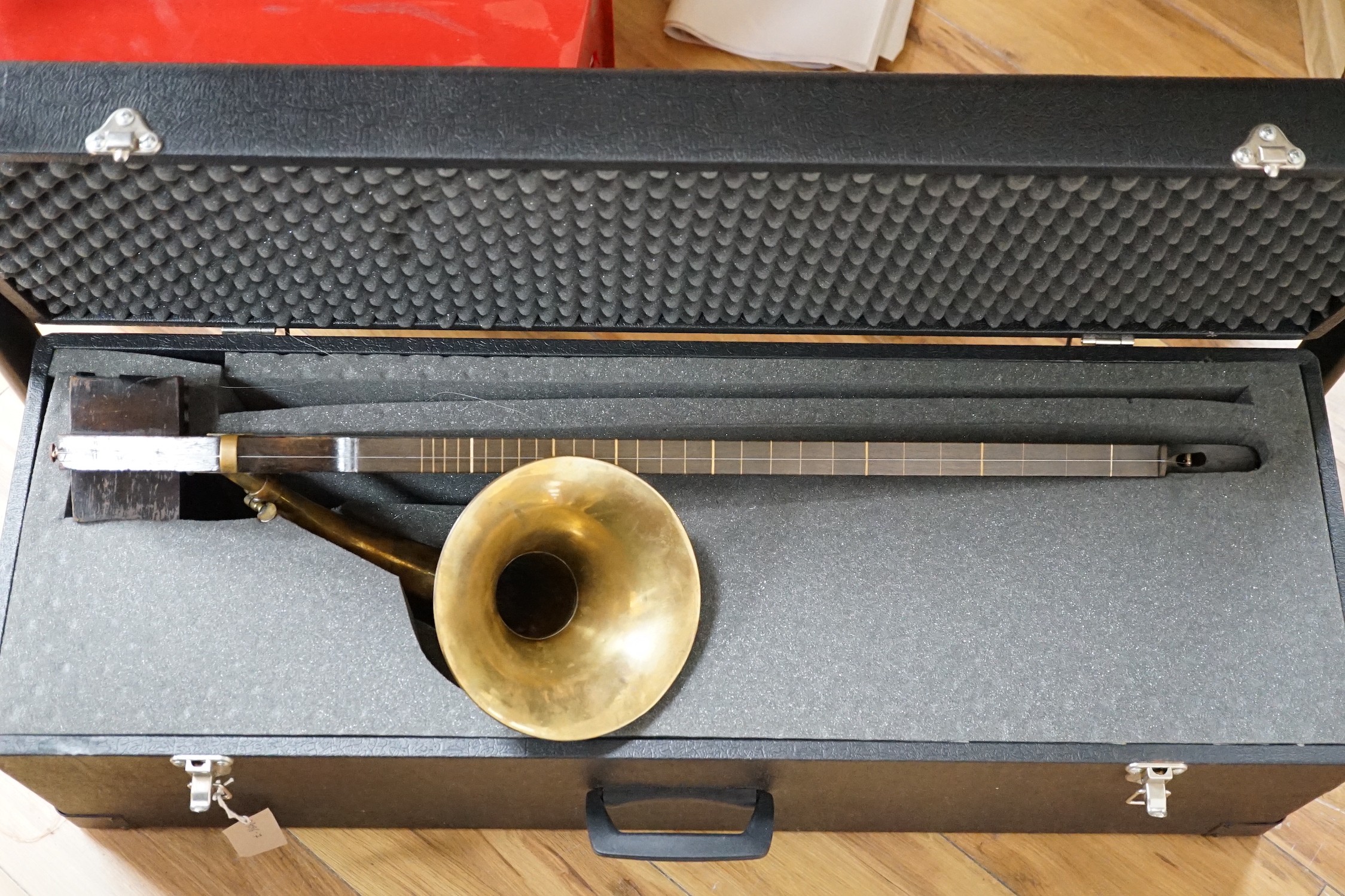 A cased phonofiddle, A.S. Howson